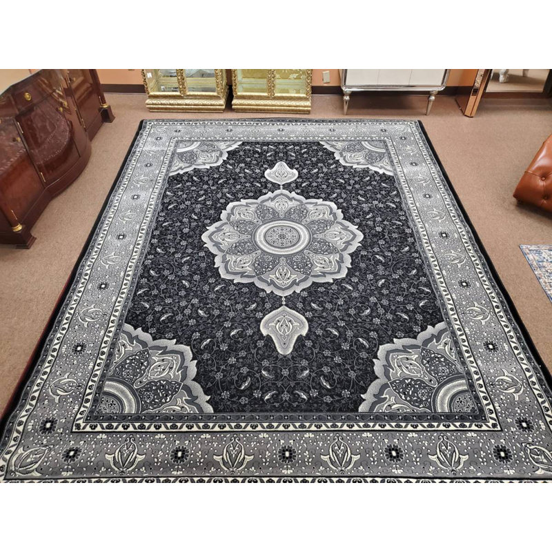 Infinity Oriental Area Rug in Burgundy/Brown, Rectangle: 7'10.6" x 10'7.8"