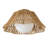 17.9" Matte Brown Iron & Woven Rattan 1-Light Flush Mount with White Globe Shade
