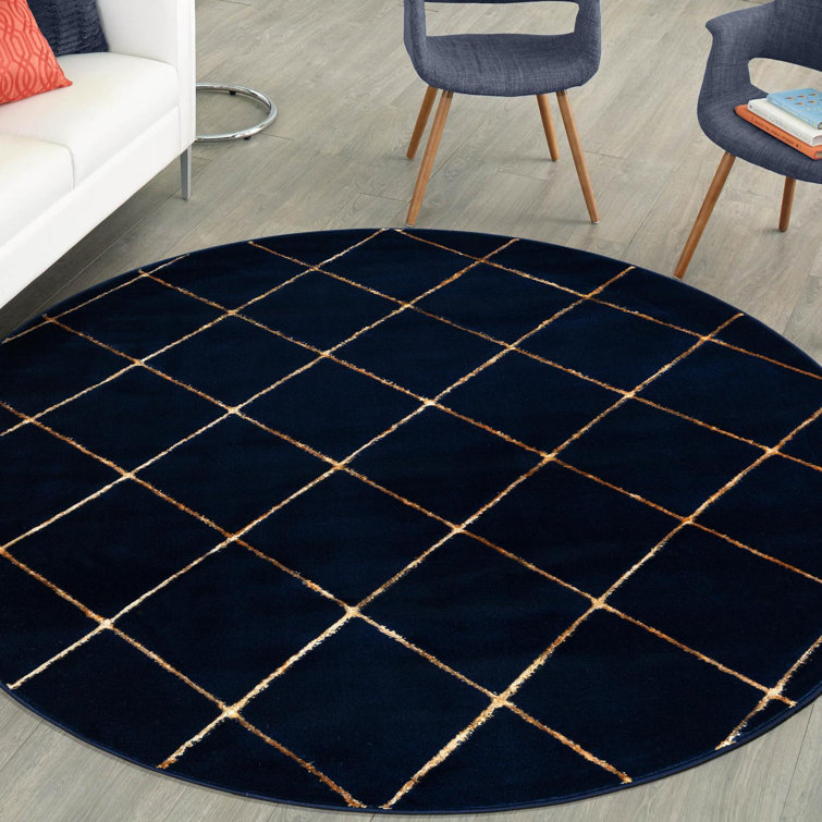Tapis à carreaux bleu marine et doré Latitude Run®