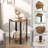 2-tier  End Tables Half Round Side Tables Half Moon Table with Open Shelves