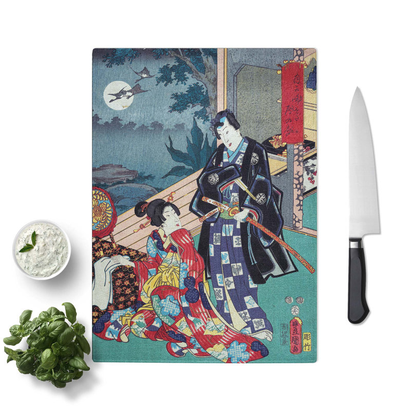 Tempered Glass a Full Moon Chopping Board, 28.5 cm W x 39 cm L