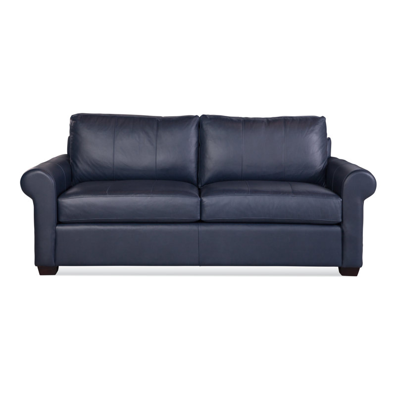 Bedford Leather Sofa, Luxtan Navy, Java