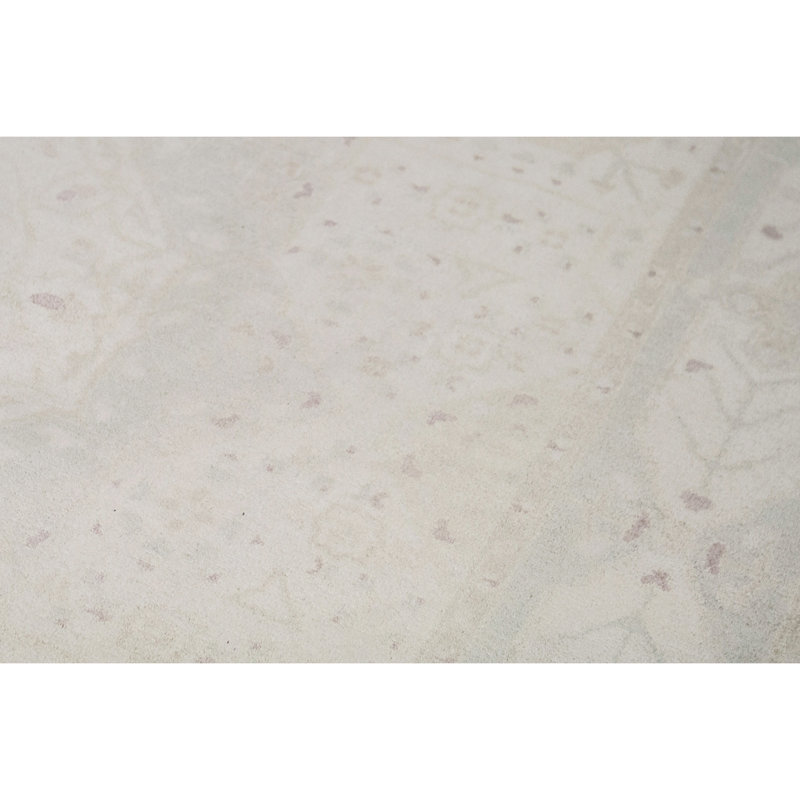 Tapis ivoire noué à la main de haute qualité, Rectangle 6 pi 7 po x 10 pi