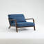 Chaise d'appoint rembourrée en bois massif de 25,6 po de largeur Mid-Century avec coussin supplémentaire-256597696