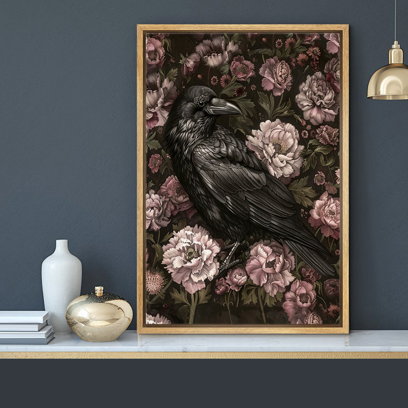 Corbeau corbeau, H 36 po x l 24 po, Naturel