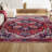 Aailiyah Ornate Large Medallion Machine-Washable Red/Navy Rug-484126086