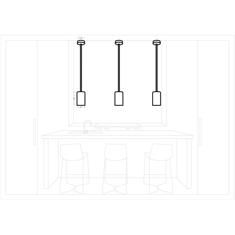 Luminaire suspendu simple à 1 lumière Eliana, Oui, Nuit noire
