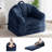 2 In 1 Convertible Navy Faux Fur Bean Bag Sofa Chair-519206393