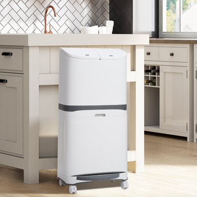 Calel Plastic Step On Kitchen Trash Can - 48L