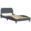 Base de lit vidaXL Dover gris foncé 100 x 190 cm velours-97706082-97706088