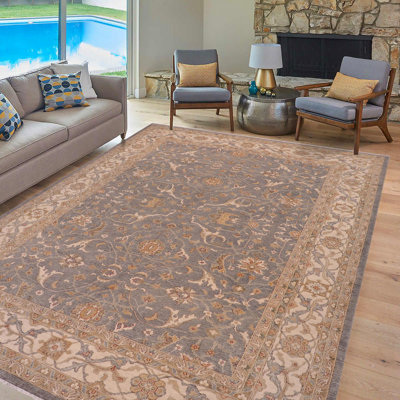 Kellyanna One-of-a-Kind 9'4'' x 11'11'' 1990s Area Rug in Gray/Ivory by Arshs Fine Rugs