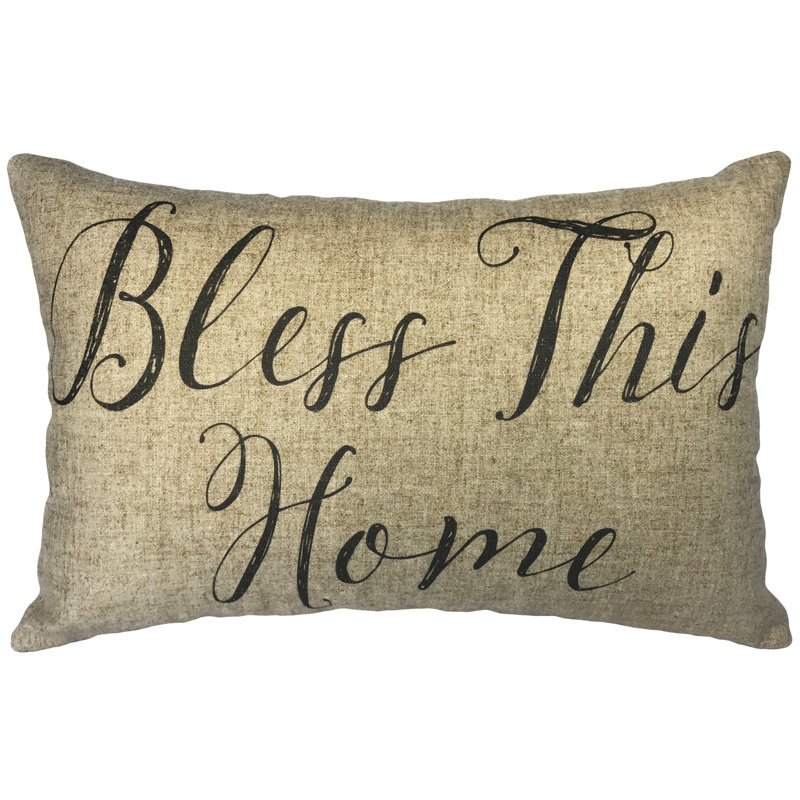  Bless This Home Linen Lumbar Pillow