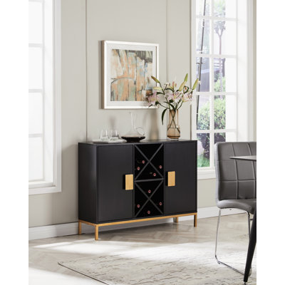 Batichon Wine Liquor Bar Buffet Sideboard, Cabinet with Wine Rack Storage for Kitchen, Dining Room by Wade Logan