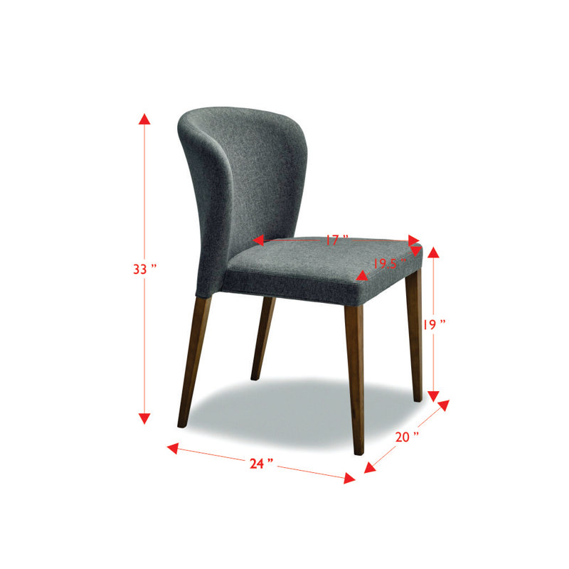 Seyyal 19'' H Linen Blend Upholstered Side Chair, Charcoal