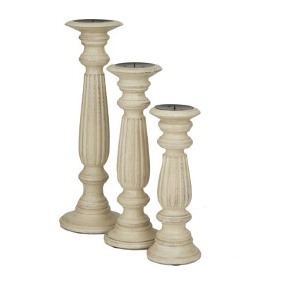 Ensemble de chandelles de table en bois 3 pièces Soteria