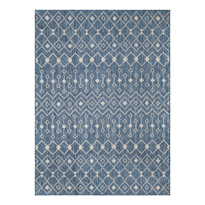 Innsbrook Southwestern Power Loom Teal Indoor/Outdoor Area Rug