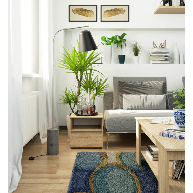 Resmi 40cm W Particle Board Bedside Table, Nature, Nature