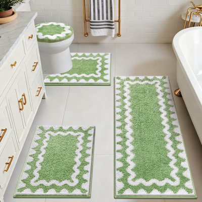  Tapis de bain absorbants et antidérapants lavables (ensemble de 4)