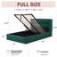 Structure de lit tapissier Annek avec rangement relevable, tête de lit à oreilles de H 40,9 po, lattes de bois et structure en métal, plusieurs tailles et options de tissu disponibles-1542673010-1542829533