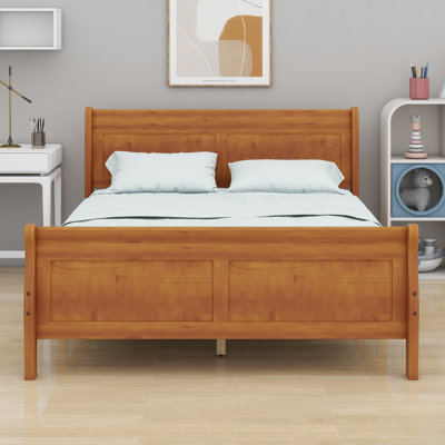 Wood Platform Bed With Headboard