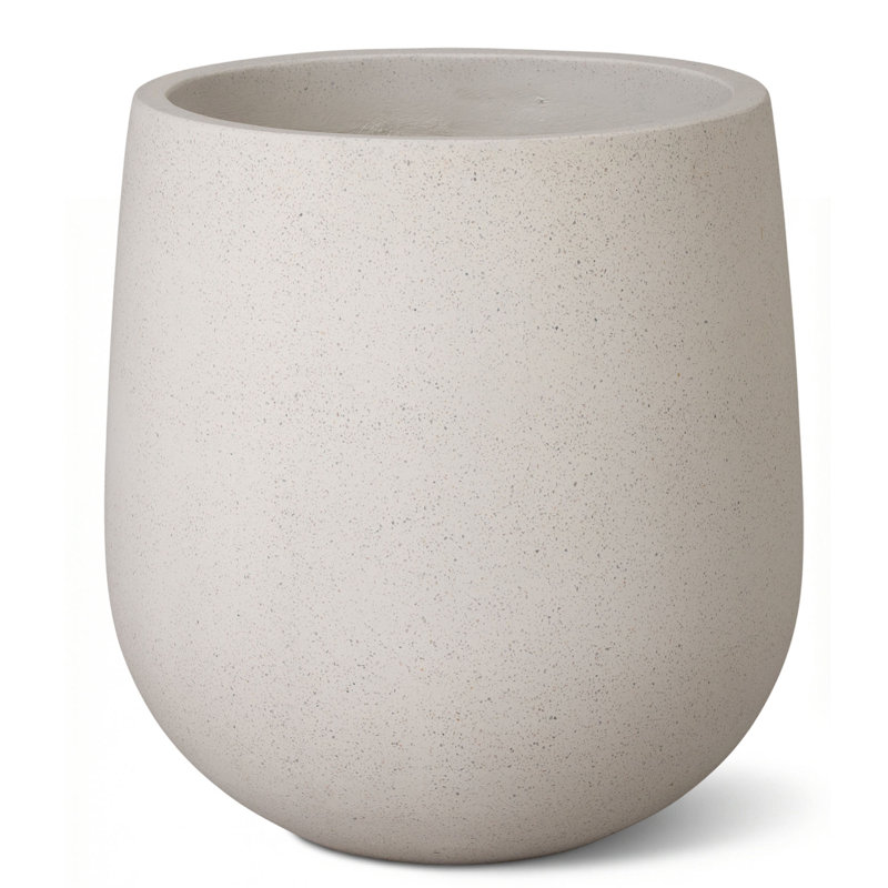 Pot à fleurs en ciment Efkea, H 28 po x l 26 po x P 26 po, Blanc