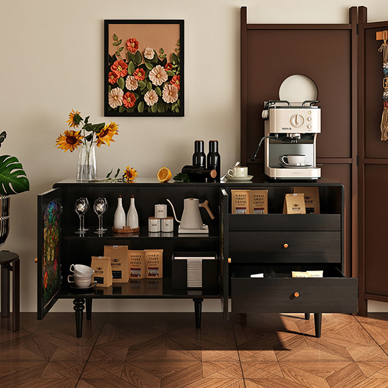 Buffet de rangement pour salon, Noir