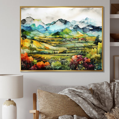 Tarquility In The Countryside III - ferme, art mural sur toile