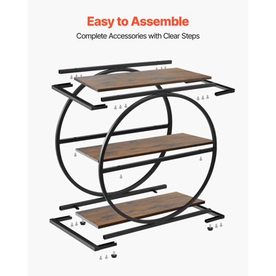 10.16 cm W Steel Bedside Table