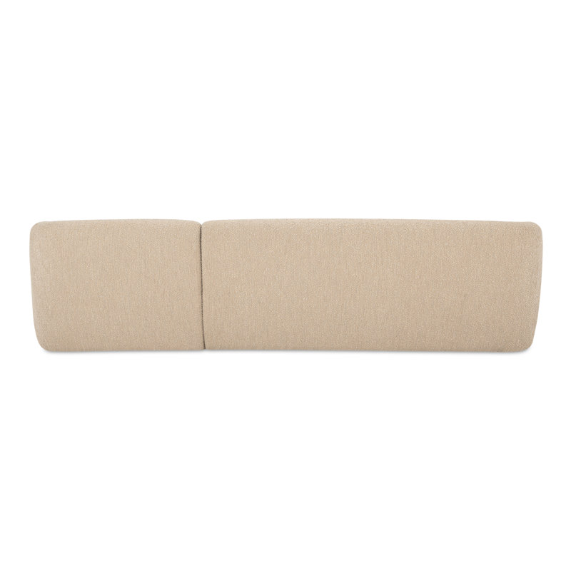 Faye 2 - Piece Chaise Sectional, Right Hand Facing, Natural Bouclé