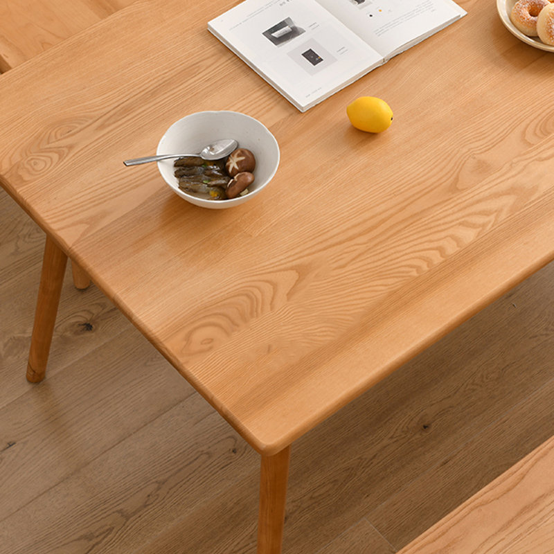 Burlywood Rectangular Solid Wood Dining Table, 29.53"H x 62.99"L x 31.5"W