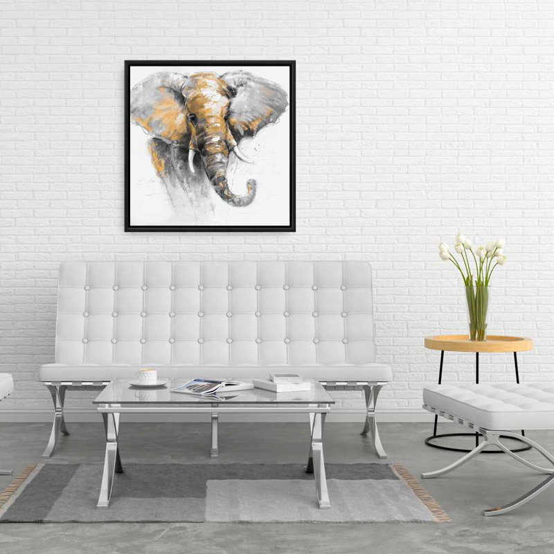 Canvas - Beautiful Golden Elephant for Home Decor