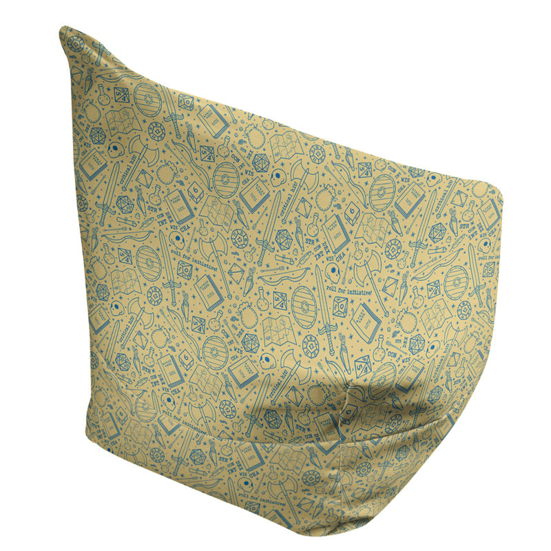 Leffel Bean Bag, 86" H x 27" W x 43" D, Poly-fill, Yellow/Blue