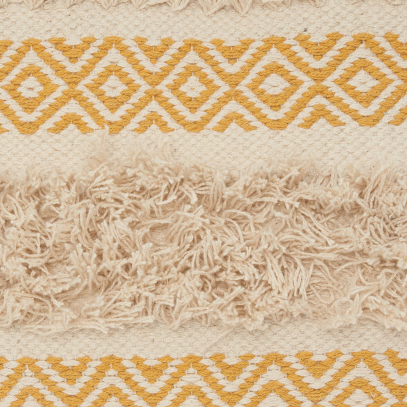  Square Cotton Pillow Cover & Insert, Mustard