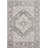 Oriental Machine Woven Polyester Area Rug in Charcoal/Ivory-87054105