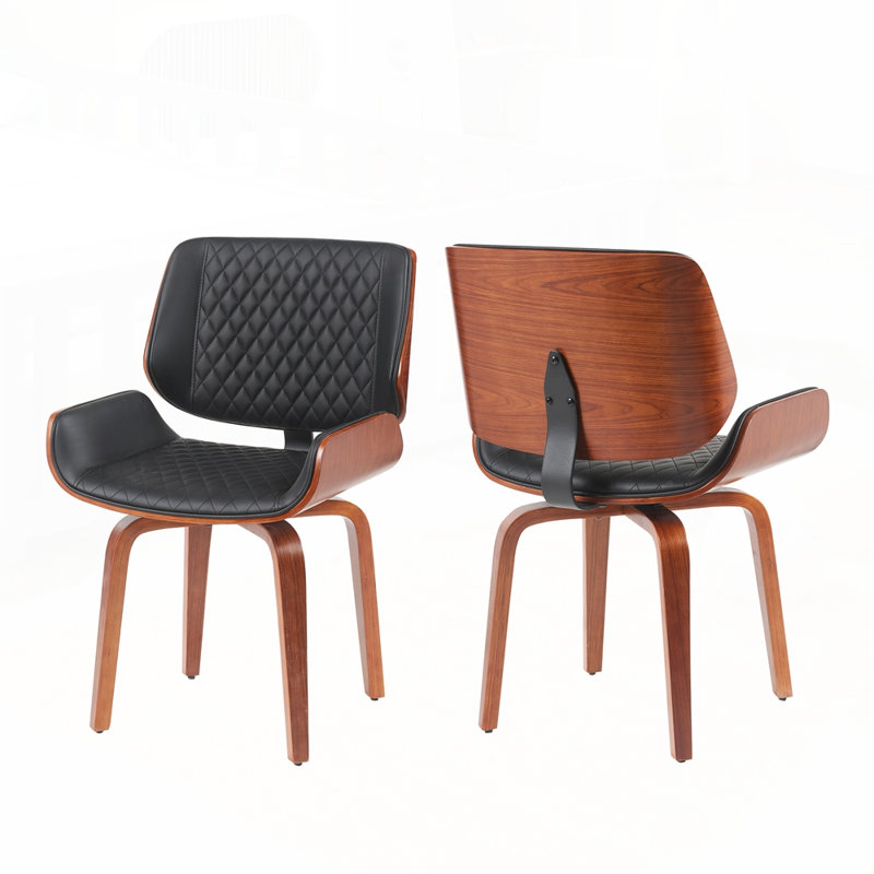 Ensemble de chaises de salle à manger pivotantes 360 ° Mid-Century, Noir
