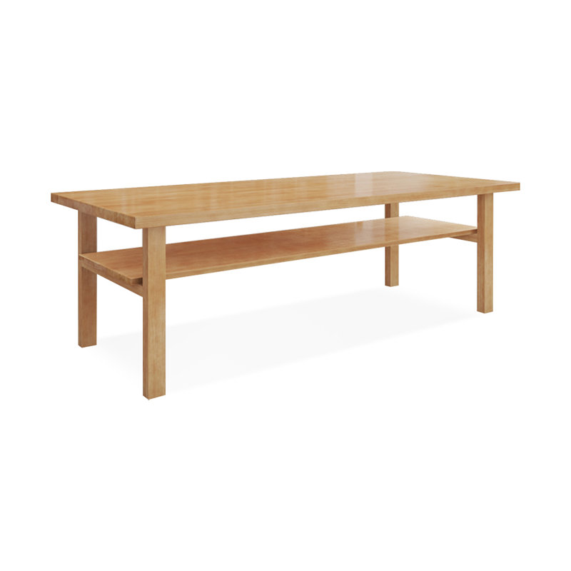 Bureau rectangulaire en bois massif Burlywood, H 29,53 po x l 94,49 po x P 39,37 po