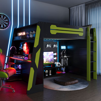 Loft Bed With Built-In Desk And Charging Station