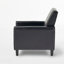 Fauteuil inclinable rembourré 27,5 po avec accoudoirs inclinables et pieds en bois de hêtre massif pour le salon et la chambre à coucher, noir