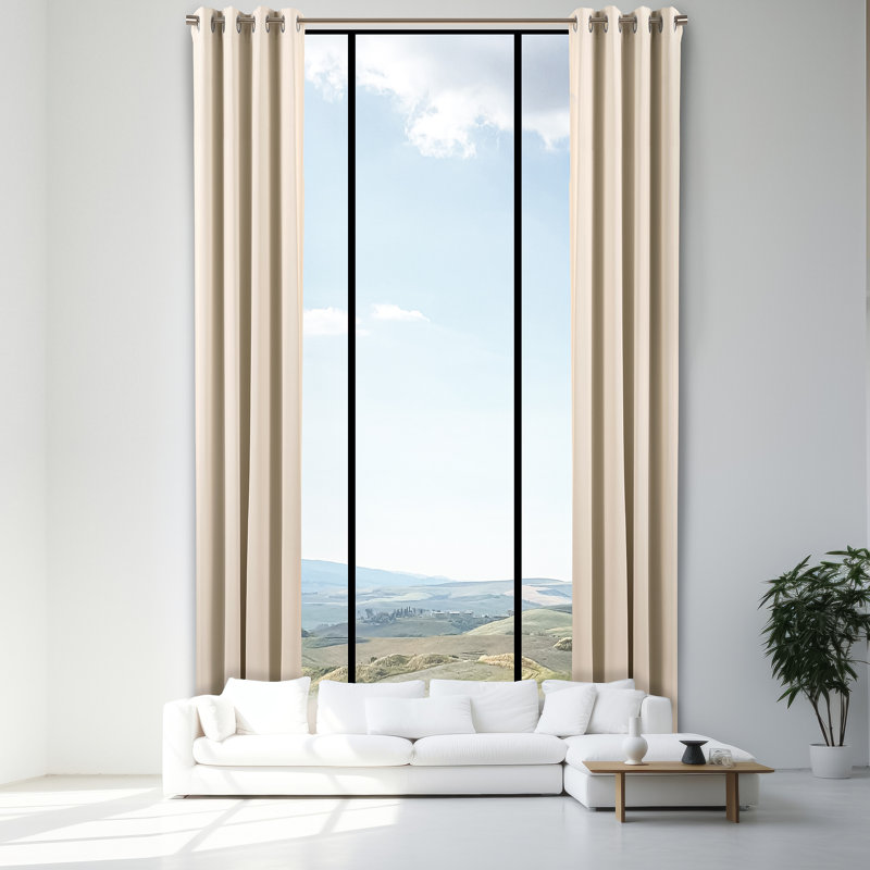 Anthuan Blackout Single Curtain Panel, 52" W x 204" L, Biscuit