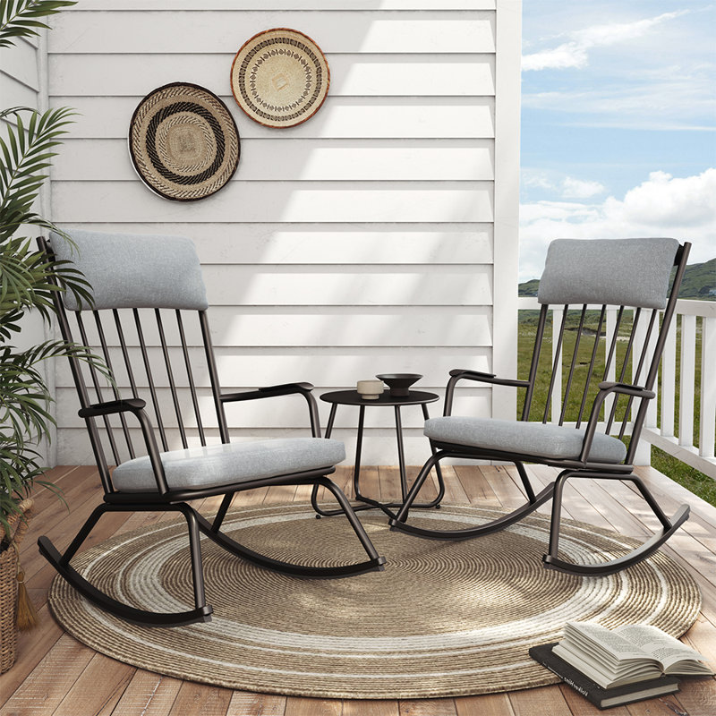 2- Person Seating Group with Cushions, Black