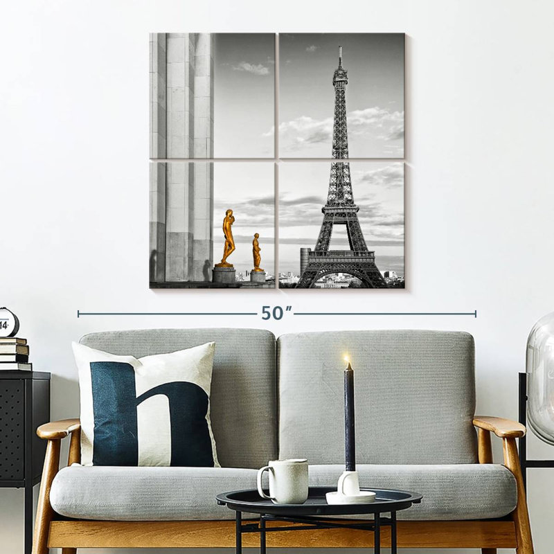Vue de la tour Eiffel Lilie, H 32 po x l 32 po
