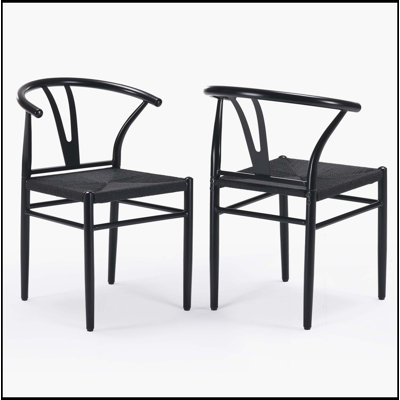 Ensemble de 2 chaises de salle à manger en bois à triangles en bois pour votre maison de plage, P 16,5 po x l 20 po x H 30 po