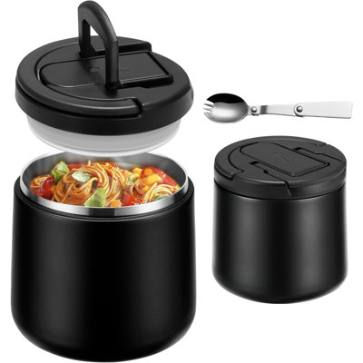 Boîte à lunch isotherme de 590 ml (20 oz) avec couvercle à boucle, en acier inoxydable 304, étanche, pour enfants.