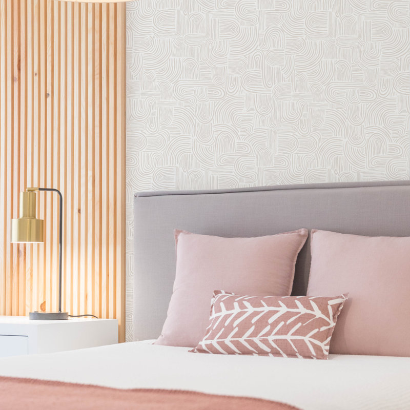 Coursen 16.5' L x 20.5" W Peel and Stick Wallpaper Roll, Beige