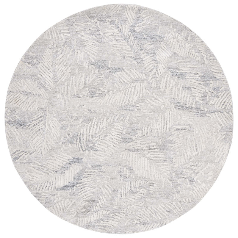 Tapis floral gris / ivoire Willowbrook, Rond 6 pi