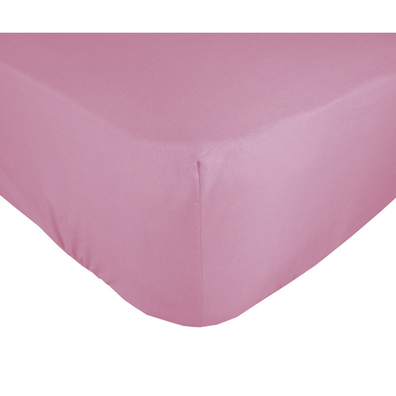 Cotton Blend Percale Fitted Sheet, Double (4'6), Pink