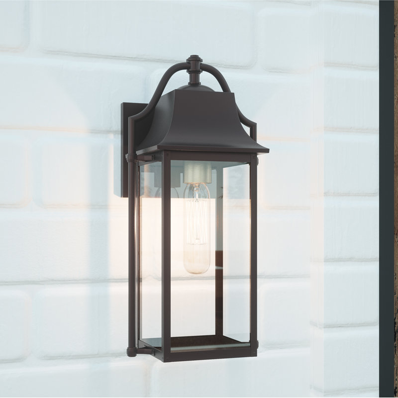 Lanterne murale d’extérieur en bronze Western Guillotte, H 14,75 po x l 7 po x P 6,75 po