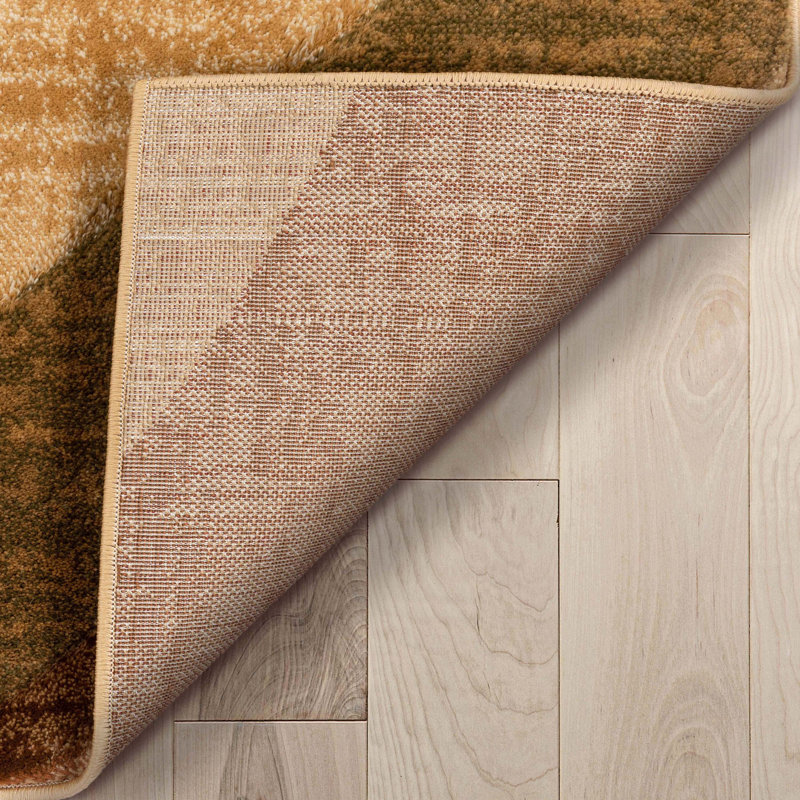 Ebern Designs Cyinthia Cecilia Modern Striped Multi Hand-Carved Rug, Rectangle 7'10" x 9'10"