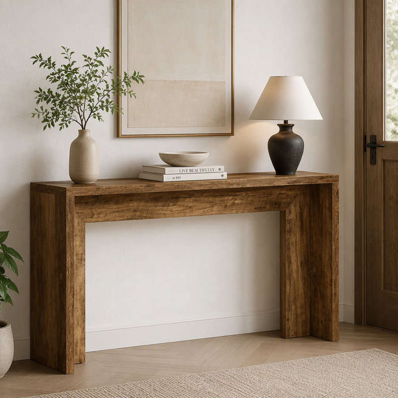 55 "Rustic Console, Canapé Farmhouse
