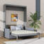 Lit escamotable mural double avec coussin moelleux